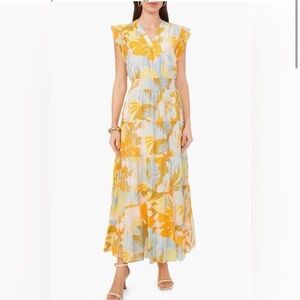 Vince Camuto Yellow and Blue Maxi Dress